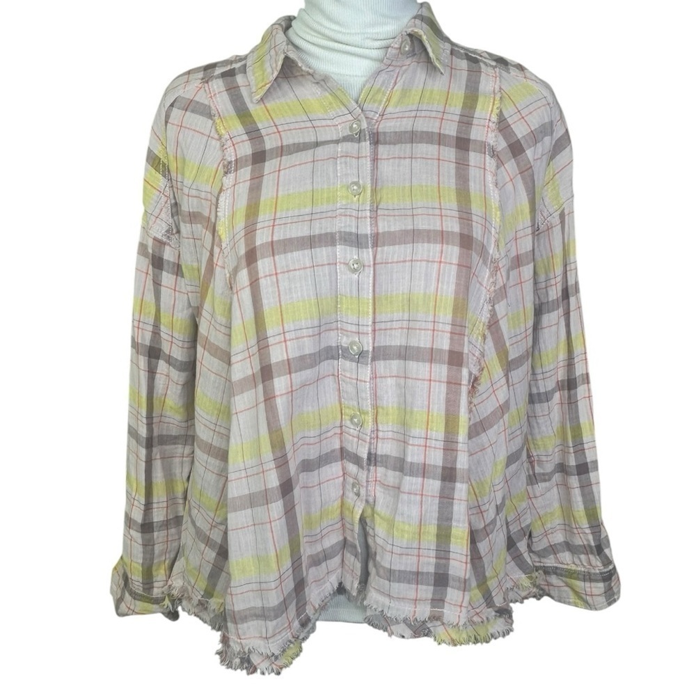We The Free People Seeking Starlight Plaid Shirt Oversized XS